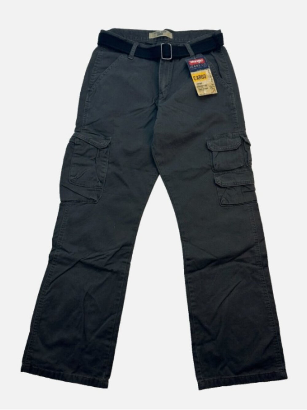 Wrangler Premium Cargo W30 L30 Relaxed Straight Belted Men's Jeans Grey New
